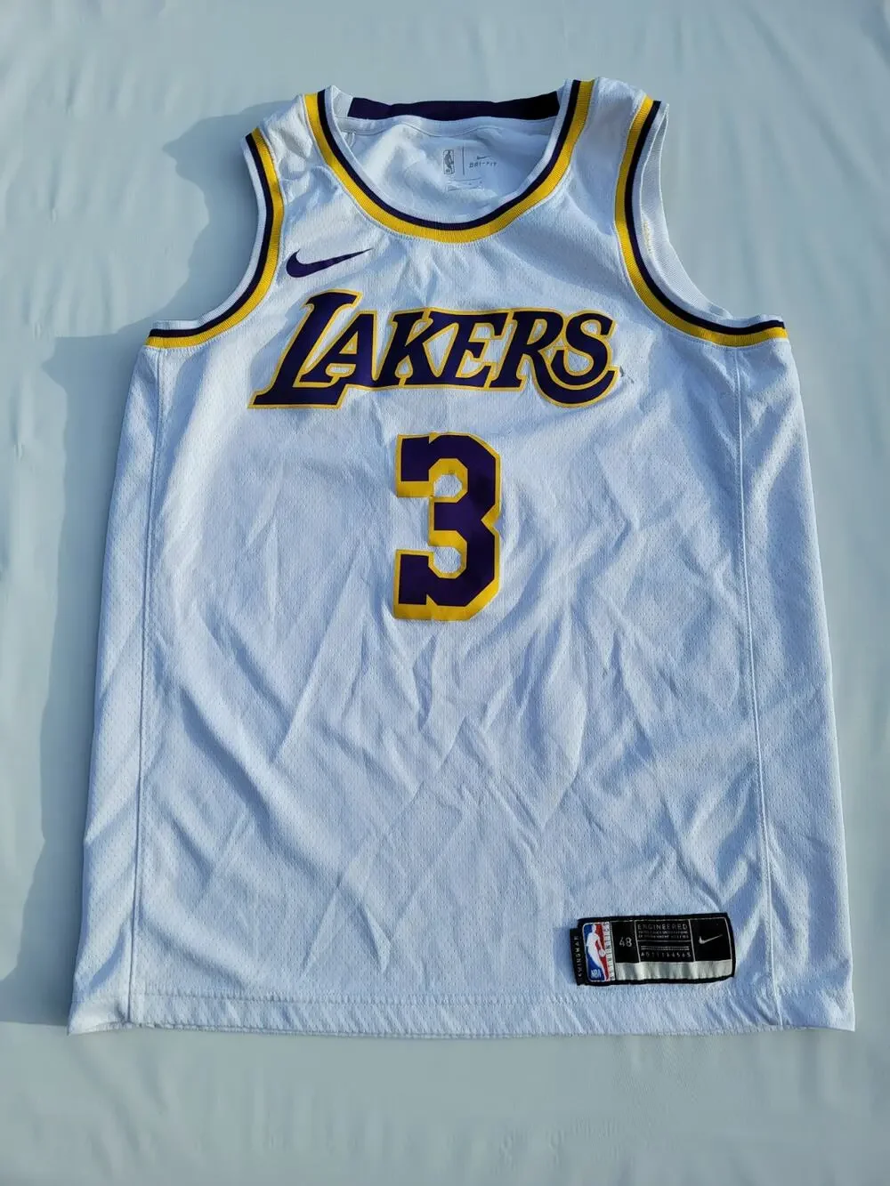 Los Angeles Lakers Jersey Kid's 48/L White Dri-Fit NBA Nike